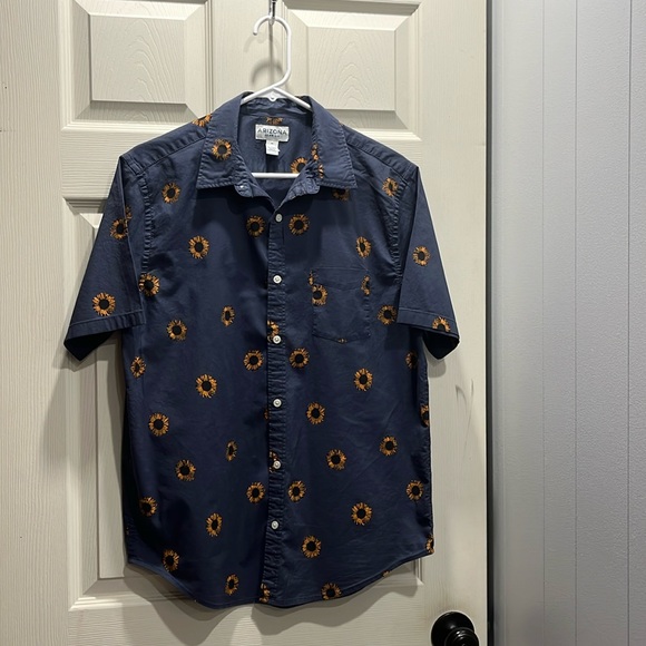 Junior/Men Sunflower Button Down Shirt - Picture 1 of 5